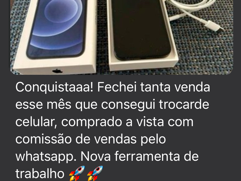 Print de conversa no WhatsApp de um aluno relatando resultado